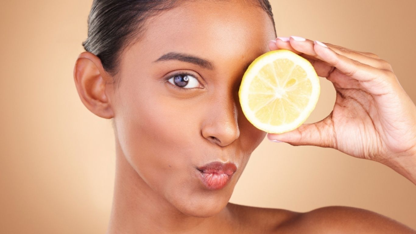 lemon on face