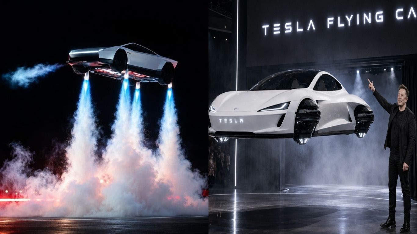 Flying Tesla Car